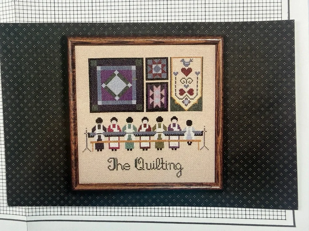 Vintage 1986 The Quilting Marilyn Leavitt Imblum Cross Stitch Chart OOP Folk Art